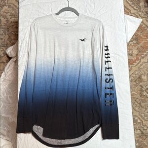 Hollister Blue and Black Long Sleeve Tee
